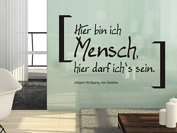 Wandtattoo Zitat von J.W. von Goethe auf einer Glasflche
