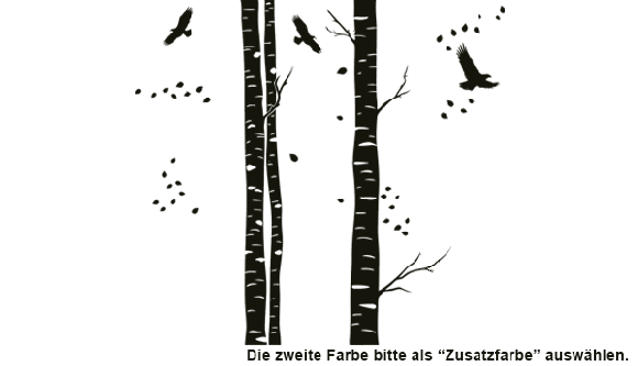 Wandtattoo Birkenwald aus Stmmen Motivansicht