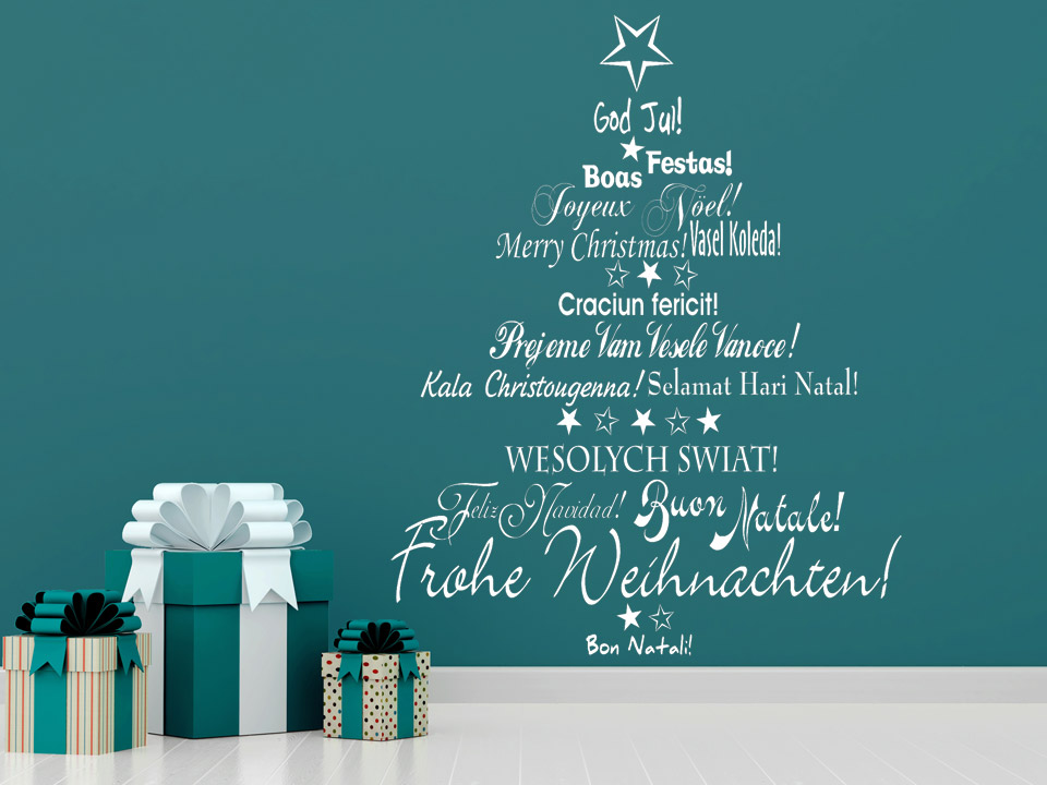 Wandtattoo Schriften Weihnachtsbaum