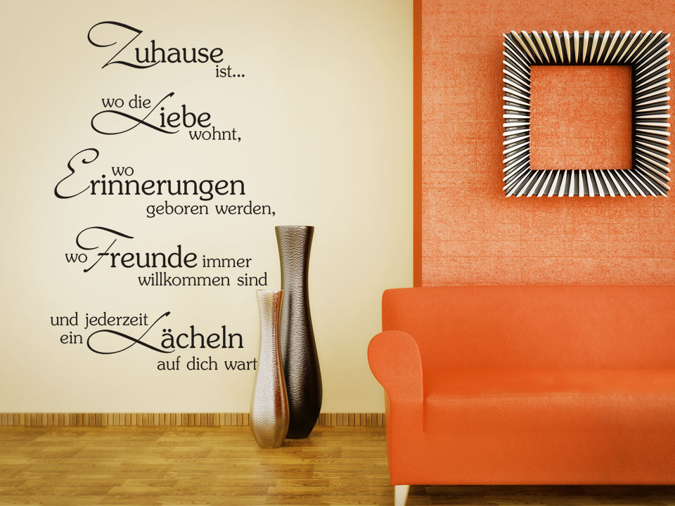 Wandtattoo zuhause ist wo die liebe wohnt, wo erinnerungen geboren ...