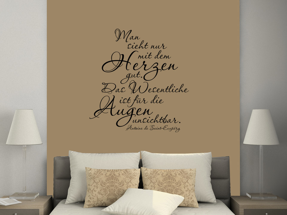 Wandtattoo man sieht nur mit dem herzen gut. das wesentliche ist ... Schlafzimmer wandtattoo