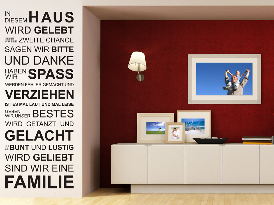 Wandtattoo In diesem Haus wird gelebt, geben wir eine zweite Chance&hellip;