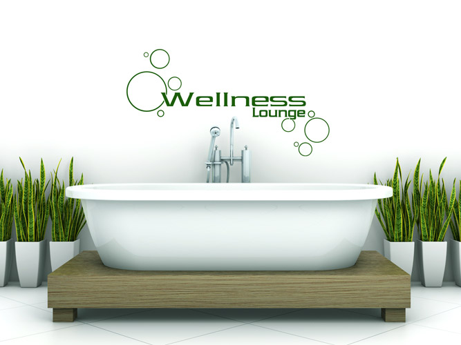 Moderne Wellness Lounge schaffen mit passendem Wandtattoo fürs Bad
