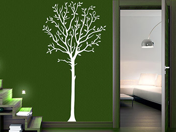 Weies Baum Wandtattoo fr Akzente im Flur