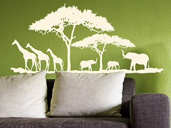 Afrika-Tiere als dekoratives Wandtattoo