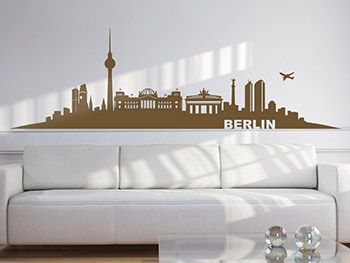 Wandtattoo Berlin Motiv im Wohnzimmer