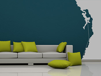Freeclimbing Wandmotiv ber dem Sofa