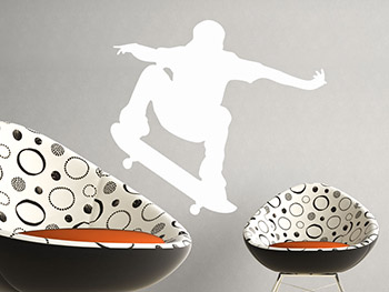Wandtattoo Skater in weiss