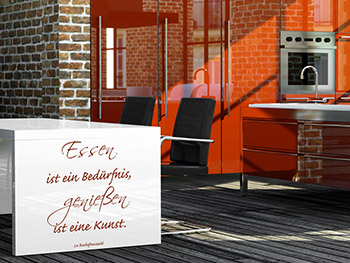 Zitat Wandtattoo Essen ist... im Kchenbereich