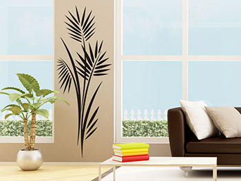 Blumen Wandtattoo Bltterstrauch auf heller Wand