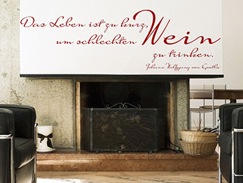 Wandzitat Das Leben ist... in rot