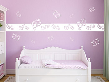 Wandtattoo Schmetterlinge in weiss im Mdchenzimmer