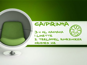 Caipirinha Wandtattoo Rezept in hellgrn