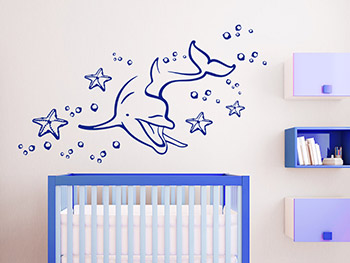 Wandtattoo Delphin Welt Wandtattoo Delphin Welt