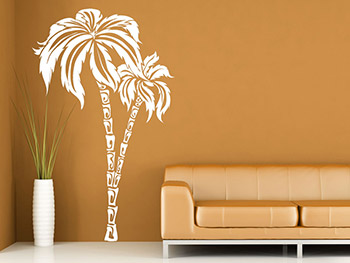 Wandsticker Palmen Paradies in wei