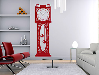 Wandtattoo Standuhr im Wohnbereich