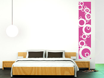 Wandtattoo Banner in Rosa im Schlafzimmer