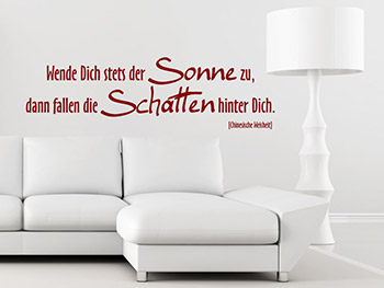 Wandzitat Wende Dich stets der Sonne zu... in Farbe