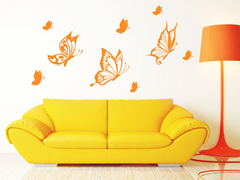 Schmetterlinge Set in orange fr frhlingshaftes Feeling