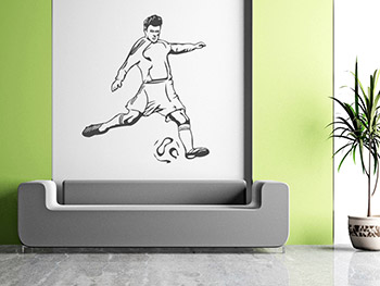 Sportliches Fuballspieler Wandtattoo im Wohnbereich