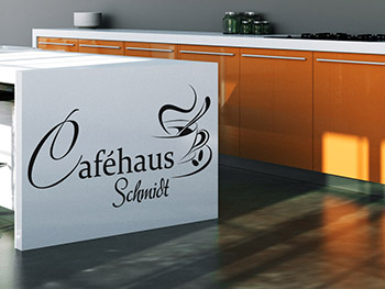 Cafhaus Wandaufkleber in der Kchenzone