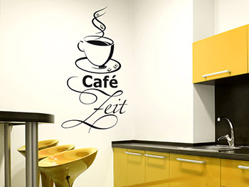 Wandtattoo Café Zeit als Küchenwand Deko