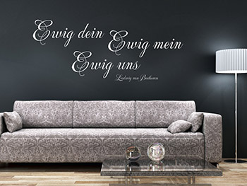 Hochzeit Wandtattoo Ewig dein... in wei ber der Couch