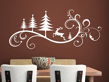 Wandtattoo Ornament zu Weihnachten im Esszimmer