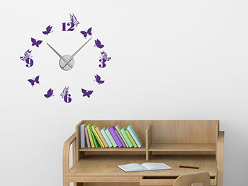 Ausgefallene Wandtattoo Uhr als Blickfang im Kinderzimmer