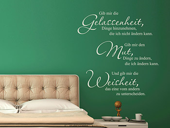 Wandtattoo Spruch ber Gelassenheit, Mut, Weisheit