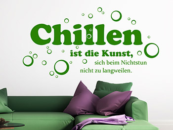 Wandtattoo ber das Chillen ber dem Sofa im Jugendzimmer