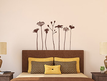 Wandtattoo Wiesenblumen in braun