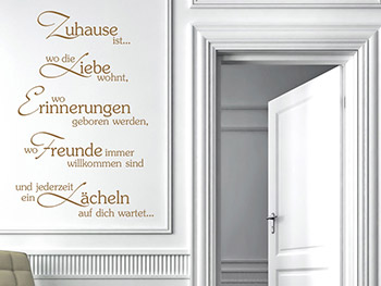 Wandtattoo Zuhause im Eingangsbereich
