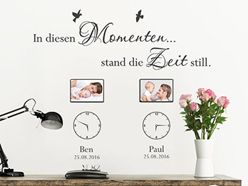 Wandtattoo Fotorahmen Momente mit Namen