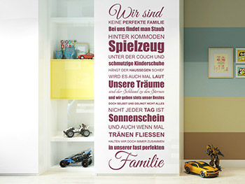 Wandtattoo Spruchbanner Keine perfekte Familie