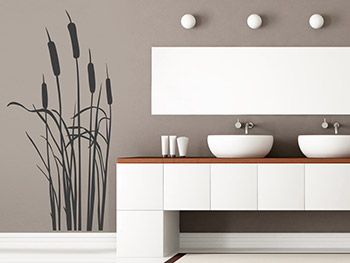 Wandtattoo Schilfrohr im Badezimmer