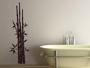 Wandtattoo Bambushalme halten auch im Badezimmer