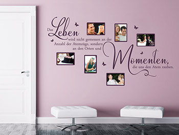 Wandtattoo Fotorahmen Leben, Atemzge und Momente