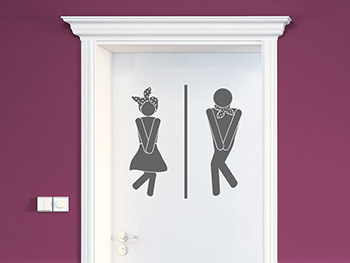 Wandtattoo Türschild Toilette