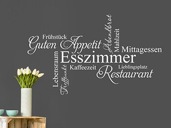 Wandtattoo Esszimmer Worte in wei