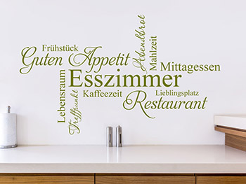 Wandtattoo Esszimmer Worte in grn