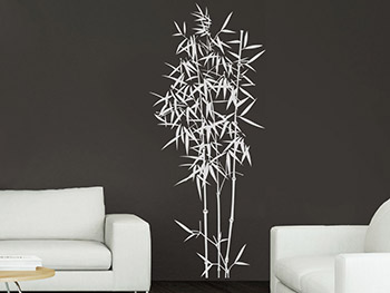 Wandtattoo Feiner Bambus auf einer dunklen Wand