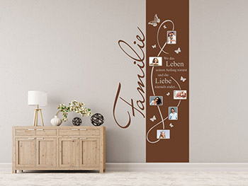 Wandtattoo Fotobanner Familie - Wo das Leben seinen nimmt im Flur