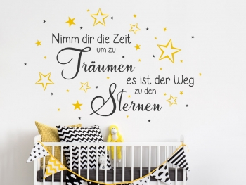 Wandtattoo Nimm dir die Zeit, um zu trumen mit Sternen im Kinderzimmer
