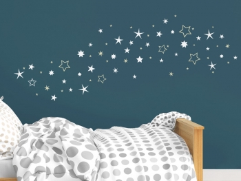 Sternenschweif als Wandtattoo auf dunkler Wand
