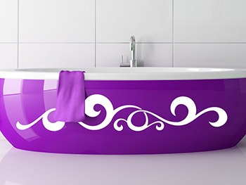 Stylisches Wellen Dekor Wandtattoo auf der Badewanne
