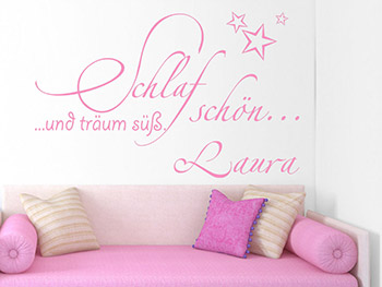Kindername Wandtattoo an der Tr