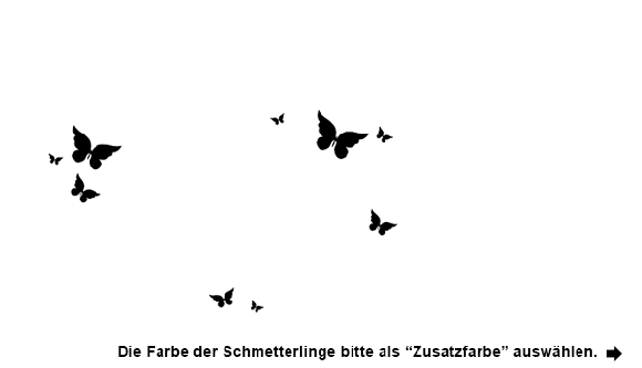 Wandtattoo Glck ist.. Spruch mit Schmetterlingen Motivansicht