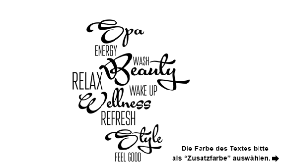 Wandtattoo Wellness Beauty Relax Motivansicht