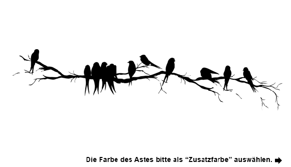 Wandtattoo Zweig mit Vogelschwarm Motivansicht